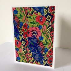 Vintage Textile Design with Scarves Greetings Card